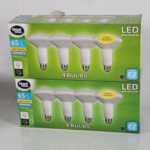 LED Floodlight Bulb 9W (65W Eqiv) BR30 Reflector Dimmable 8 Bulbs Soft White